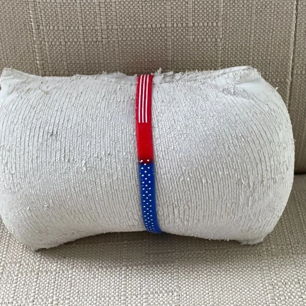 Patriot Bracelet Rubber Elastic US Flag Wrist Band 4th July Jewelry set of 2